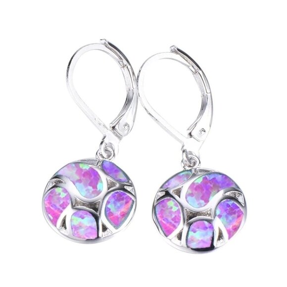 Silver Plated Fashion Hoop Dangle Earrings For Women, F591 - Picture 1 of 1
